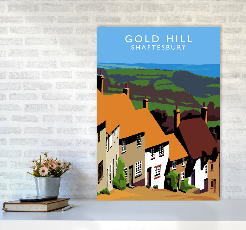 Gold Hill by Richard O'Neill A1 Black Frame