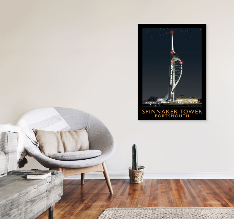 Spinnaker Tower by Richard O'Neill A1 Black Frame