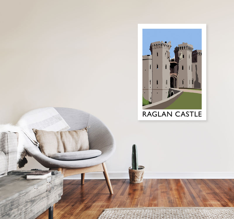 Raglan Castle by Richard O'Neill A1 Black Frame