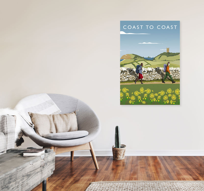 Coast To Coast (Portrait) by Richard O'Neill Yorkshire Art Print, Travel Poster A1 Black Frame