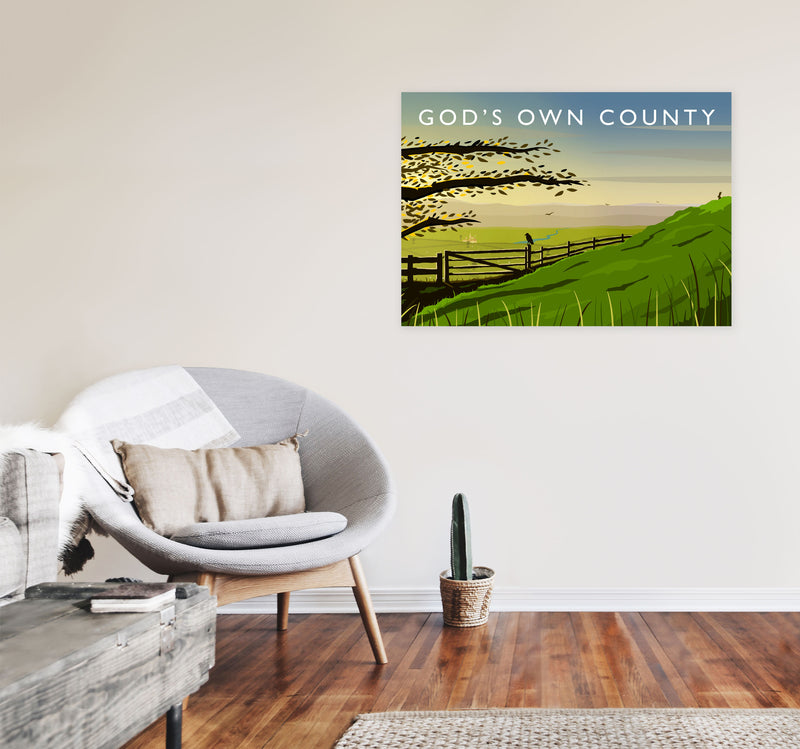 Gods Own County (Landscape) Yorkshire Art Print Poster by Richard O'Neill A1 Black Frame