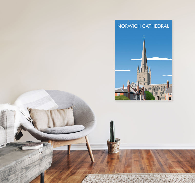 Norwich Cathedral Art Print by Richard O'Neill A1 Black Frame
