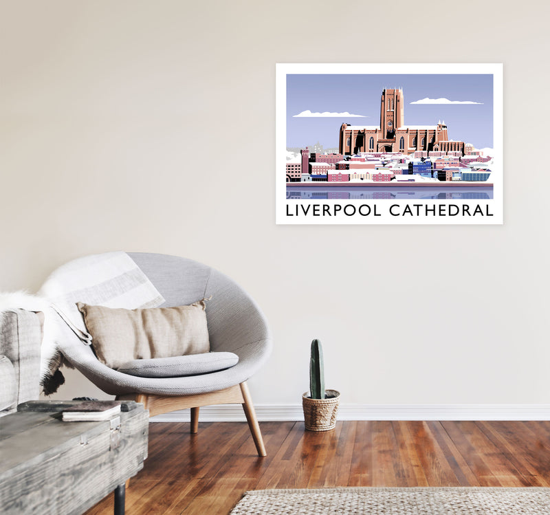 Liverpool Cathedral In Snow by Richard O'Neill A1 Black Frame