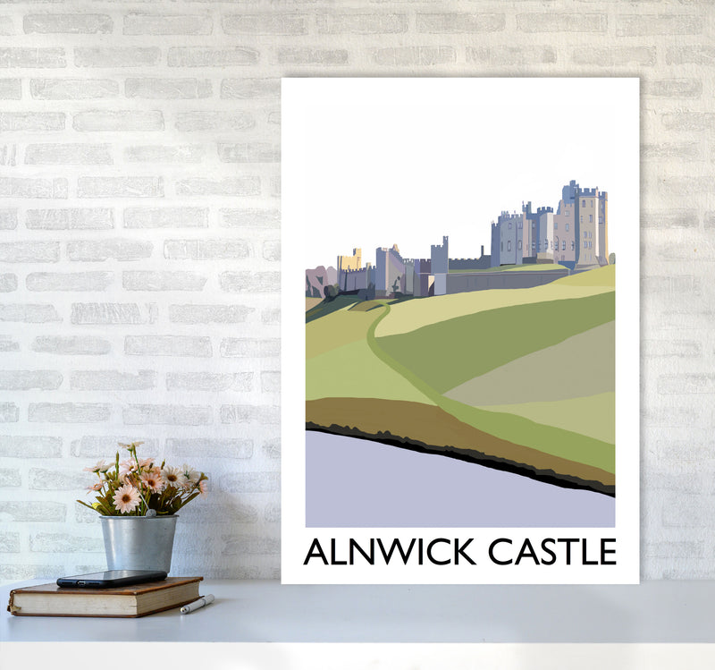 Alnwick Castle Portrait by Richard O'Neill A1 Black Frame