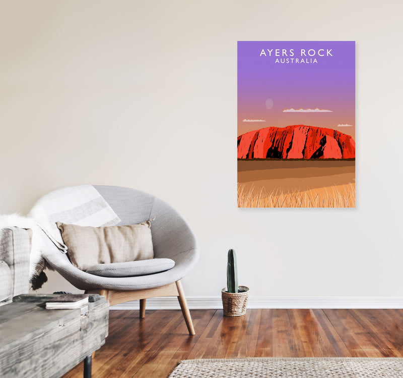 Ayers Rock Australia Art Print by Richard O'Neill A1 Black Frame