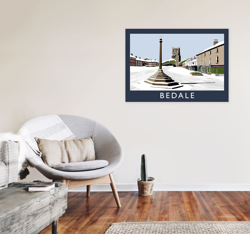 Bedale In Snow by Richard O'Neill A1 Black Frame