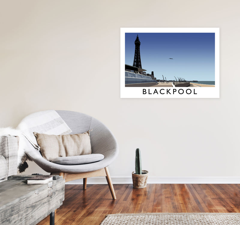 Blackpool Art Print by Richard O'Neill A1 Black Frame
