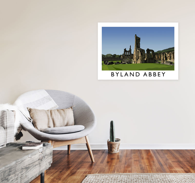 Byland Abbey by Richard O'Neill A1 Black Frame