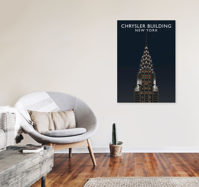 Chrysler Building Night by Richard O'Neill A1 Black Frame