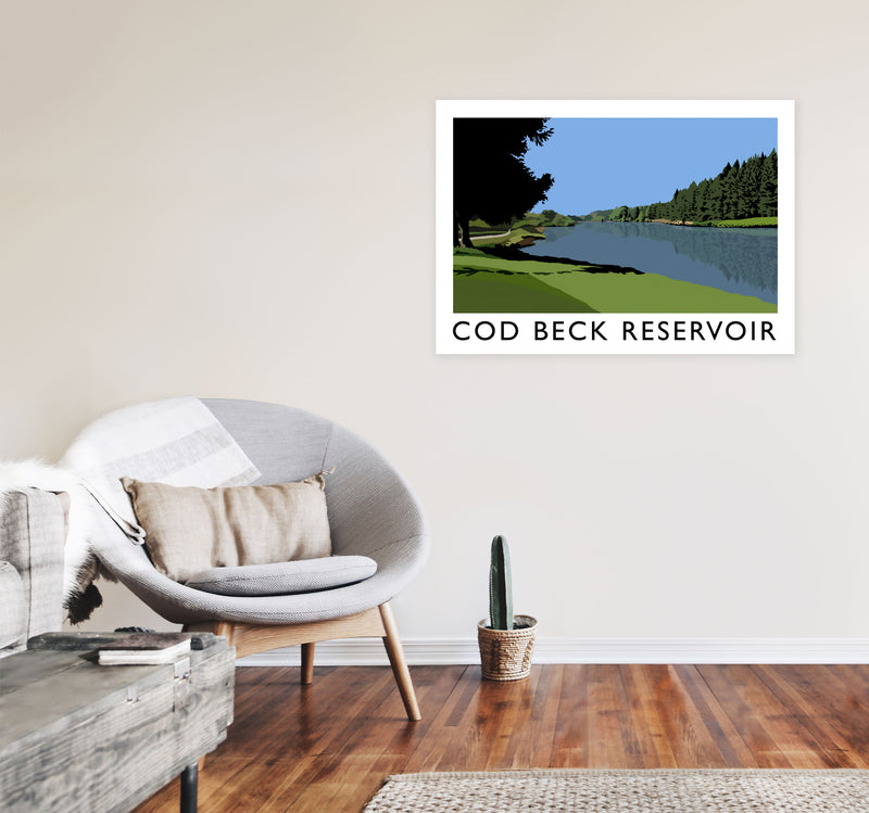 Cod Beck Reservoir by Richard O'Neill A1 Black Frame