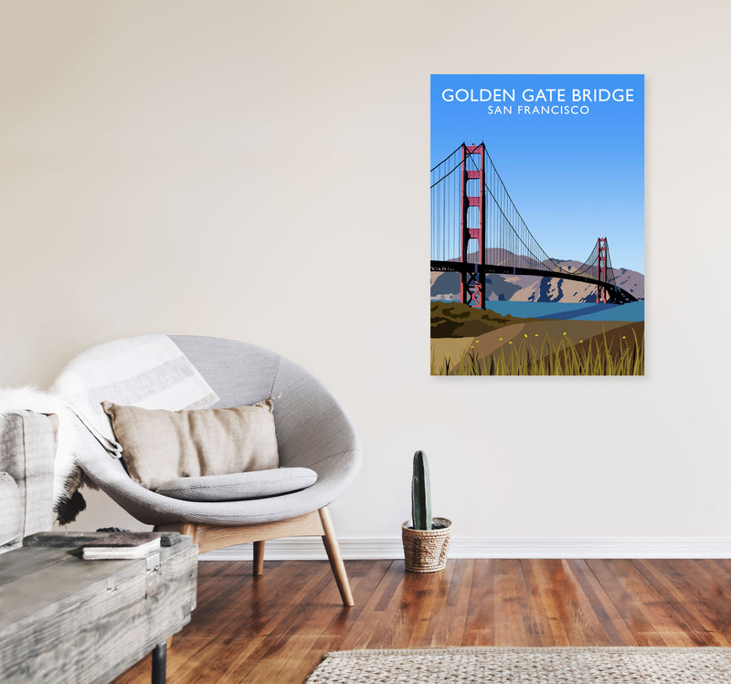 Golden Gate Bridge Portrait by Richard O'Neill A1 Black Frame