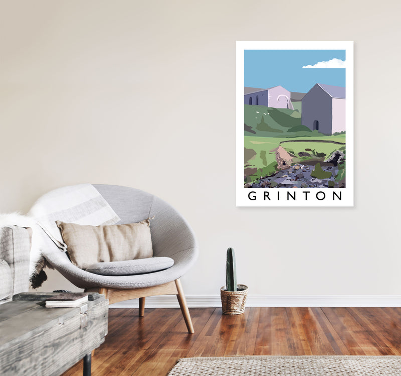 Grinton Portrait by Richard O'Neill A1 Black Frame