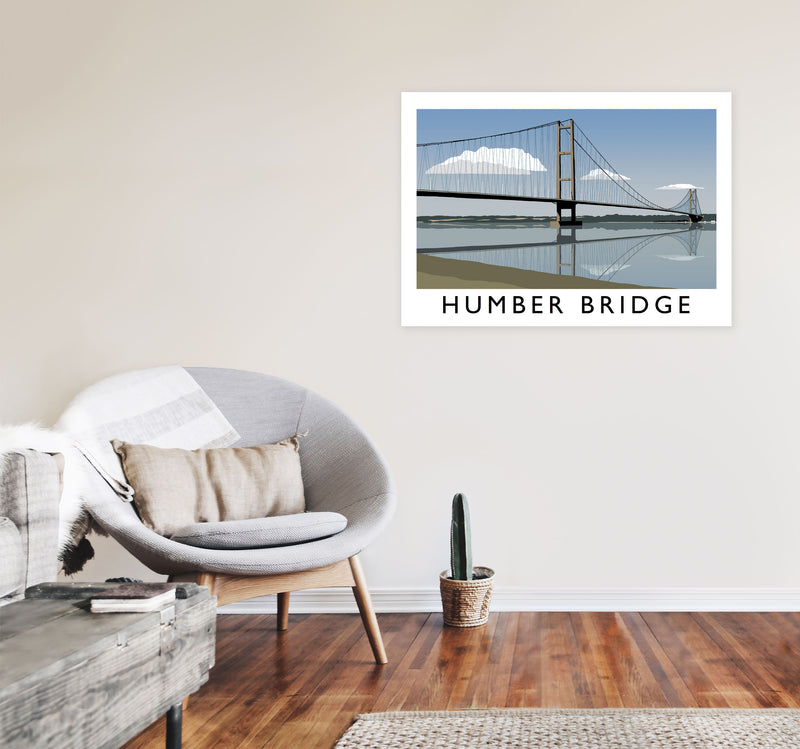 Humber Bridge Framed Digital Art Print by Richard O'Neill A1 Black Frame