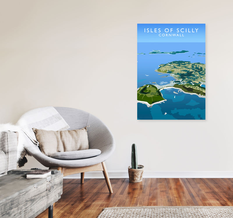 Isles of Scilly Cornwall Art Print by Richard O'Neill A1 Black Frame