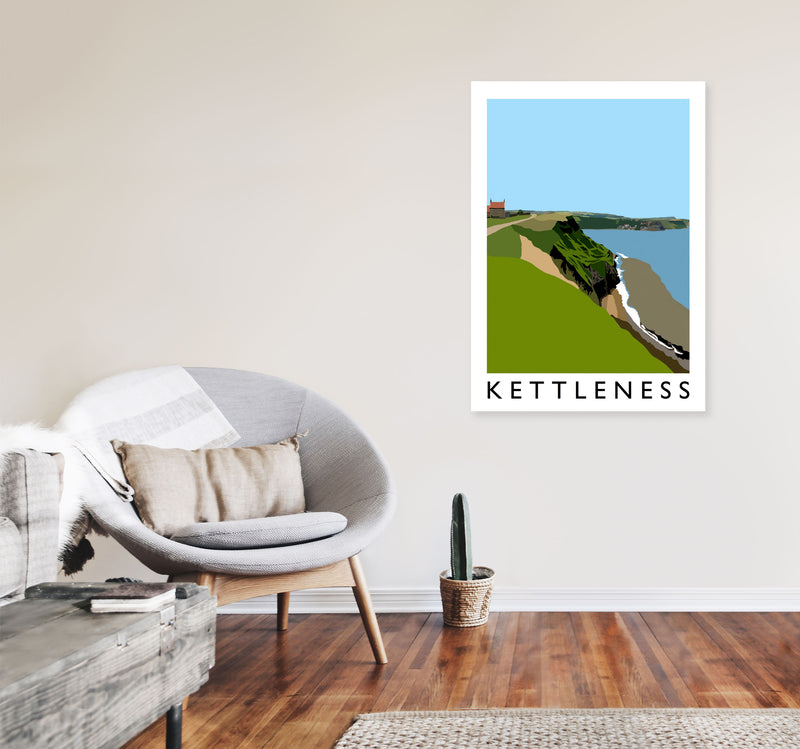 Kettleness Travel Art Print by Richard O'Neill, Framed Wall Art A1 Black Frame