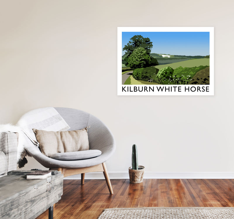 Kilburn White Horse Framed Digital Art Print by Richard O'Neill A1 Black Frame
