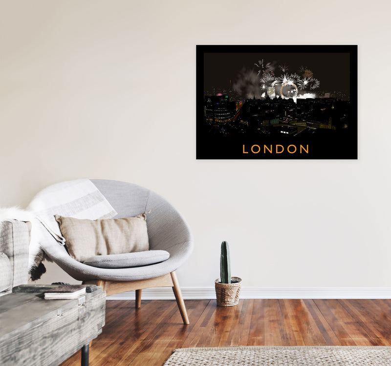 London Travel Art Print by Richard O'Neill, Framed Wall Art A1 Black Frame