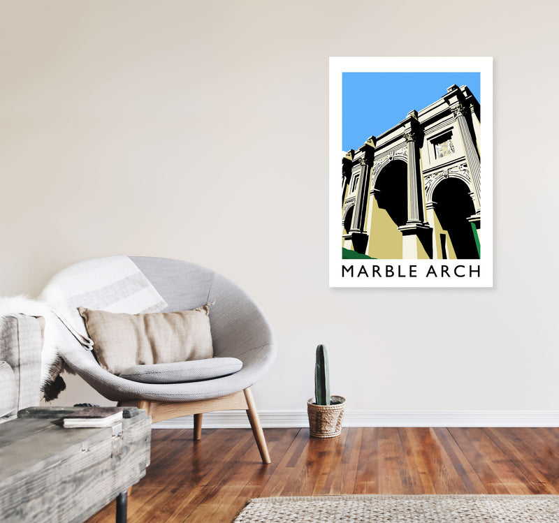 Marble Arch Travel Art Print by Richard O'Neill, Framed Wall Art A1 Black Frame