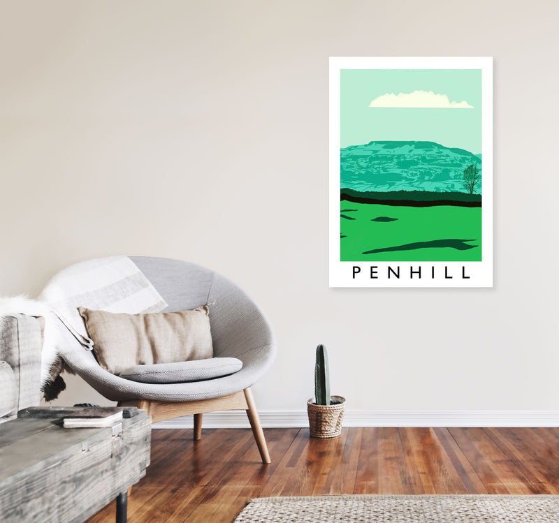 Penhill Digital Art Print by Richard O'Neill, Framed Wall Art A1 Black Frame