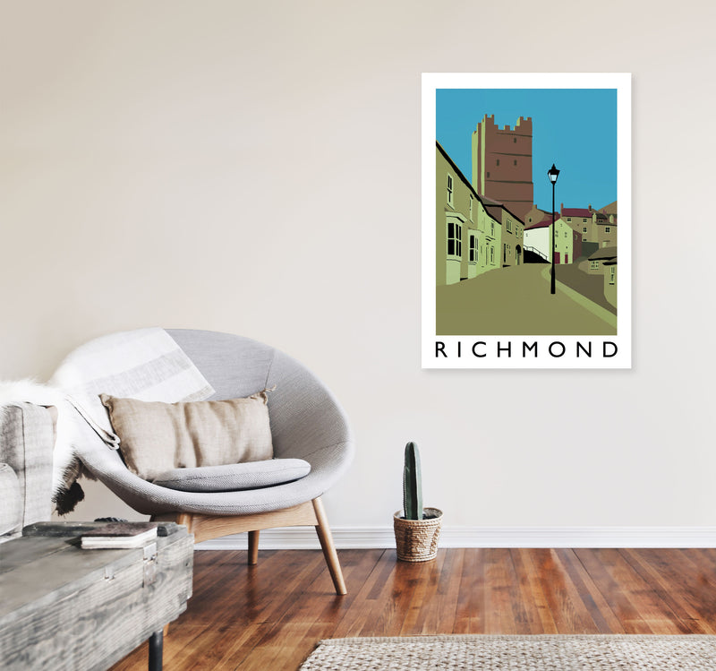 Richmond Travel Art Print by Richard O'Neill, Framed Wall Art A1 Black Frame
