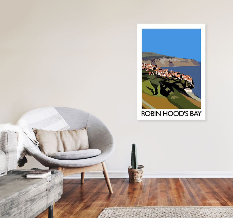 Robin Hood's Bay Travel Art Print by Richard O'Neill, Framed Wall Art A1 Black Frame