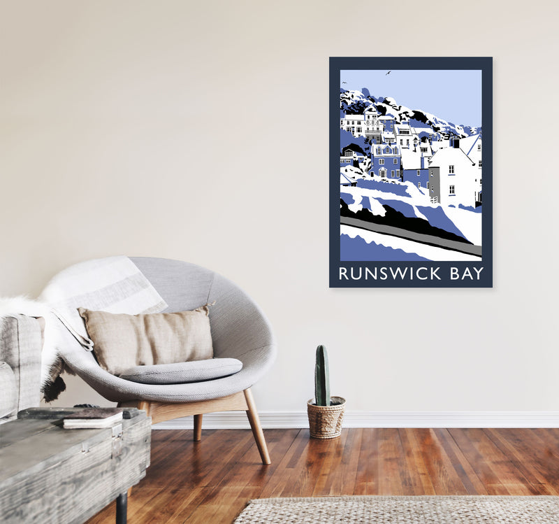Runswick Bay Digital Art Print by Richard O'Neill, Framed Wall Art A1 Black Frame