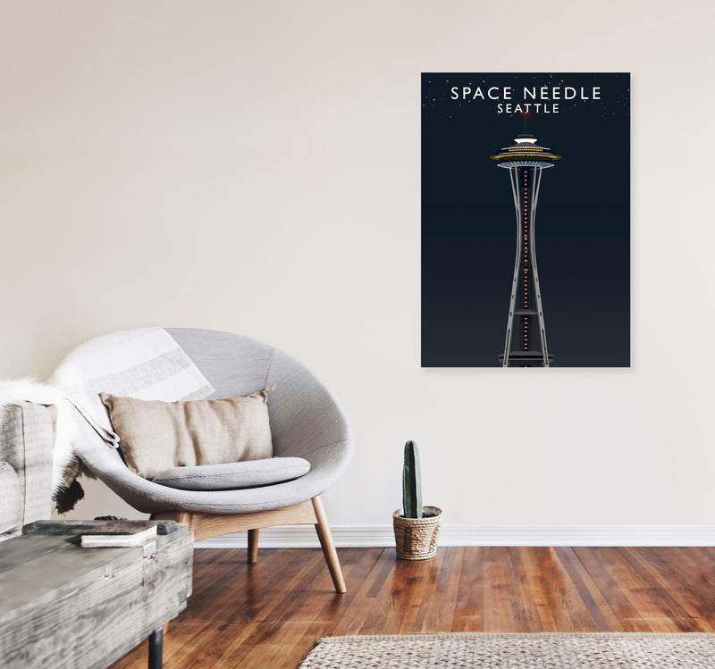 Space Needle Seattle Art Print by Richard O'Neill A1 Black Frame