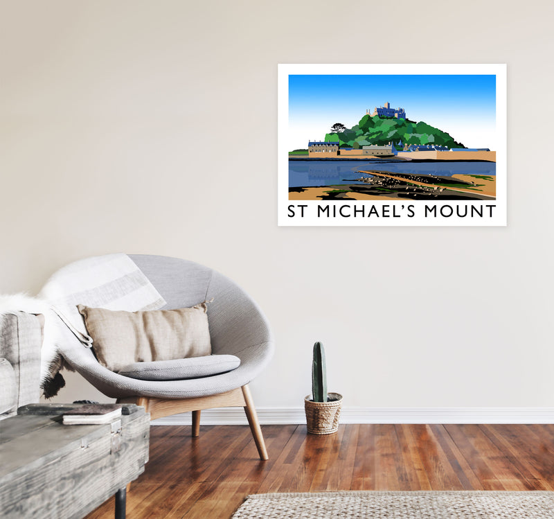St Michael's Mount Framed Digital Art Print by Richard O'Neill A1 Black Frame