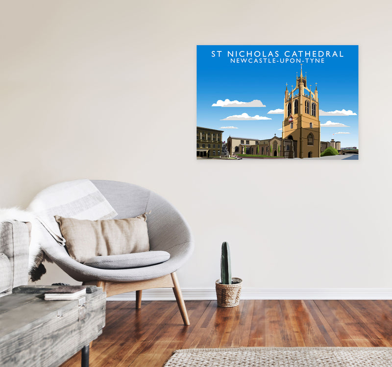 St Nicholas Cathedral Newcastle-Upon-Tyne Art Print by Richard O'Neill A1 Black Frame