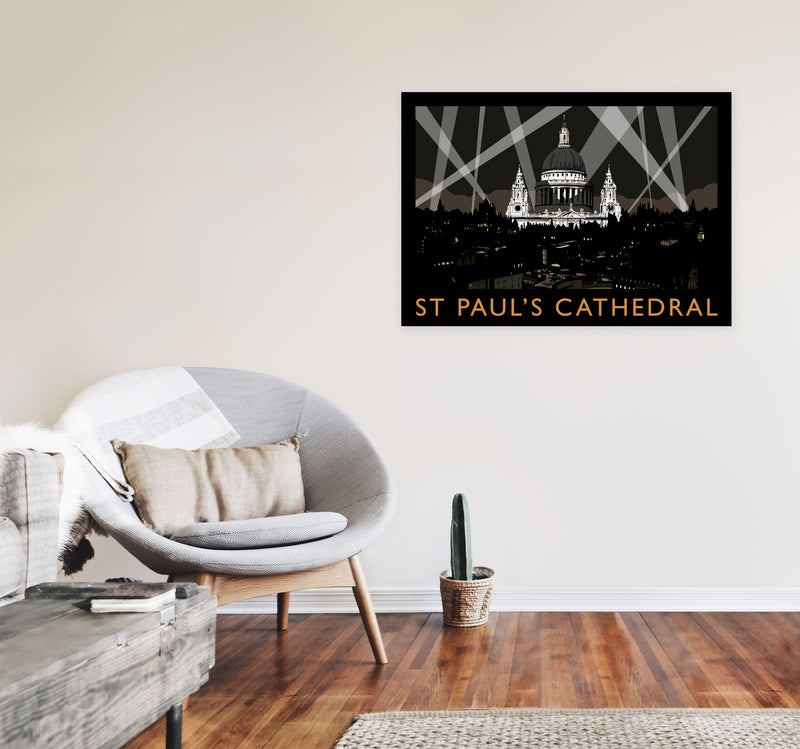 St Paul's Cathedral Framed Digital Art Print by Richard O'Neill A1 Black Frame