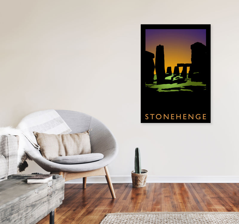 Stonehenge Travel Art Print by Richard O'Neill, Framed Wall Art A1 Black Frame