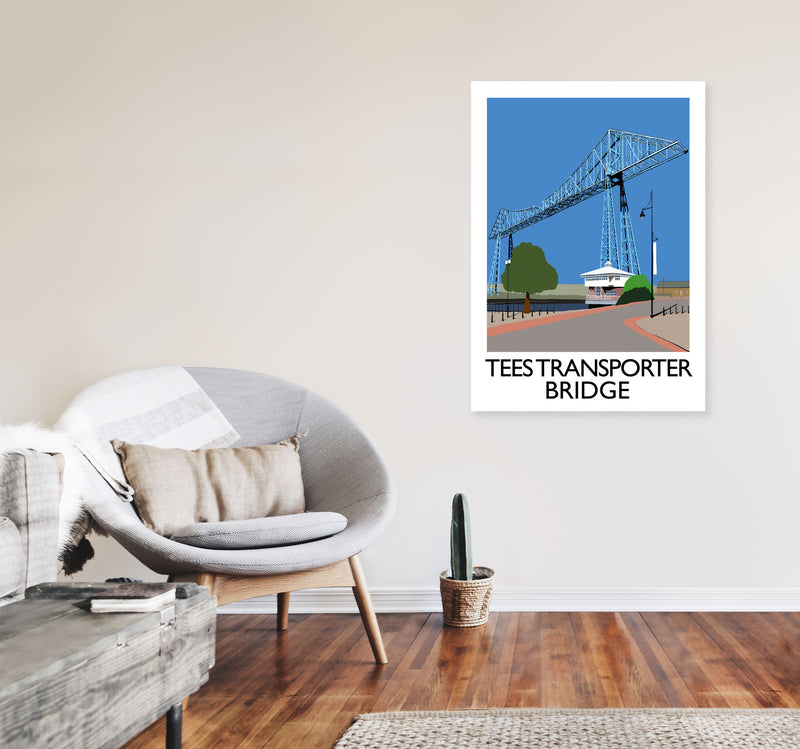 Tees Transporter Bridge Art Print by Richard O'Neill, Framed Wall Art A1 Black Frame
