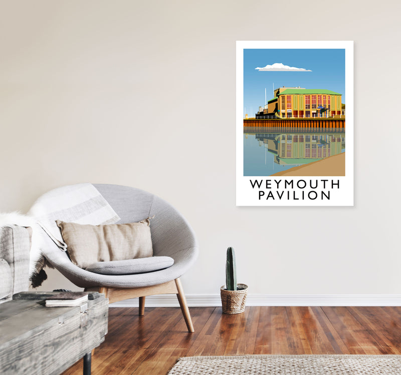 Weymouth Pavilion Travel Art Print by Richard O'Neill, Framed Wall Art A1 Black Frame
