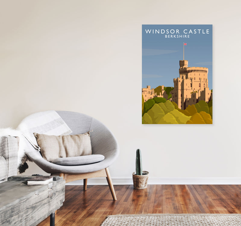 Windsor Castle Berkshire Travel Art Print by Richard O'Neill A1 Black Frame