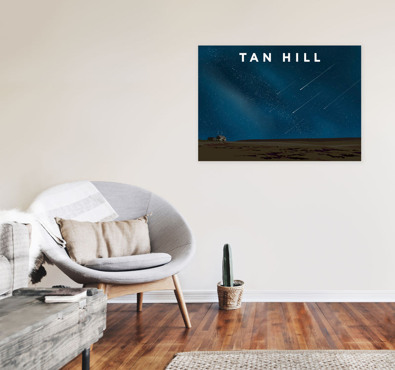 Tan Hill Travel Art Print by Richard O'Neill, Framed Wall Art A1 Black Frame