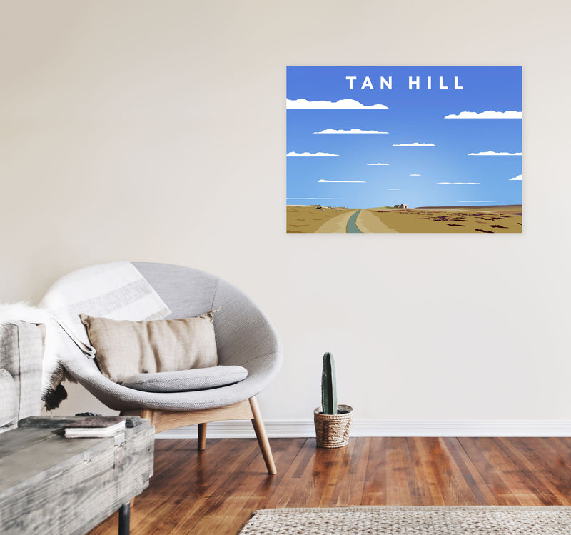 Tan Hill Digital Art Print by Richard O'Neill, Framed Wall Art A1 Black Frame