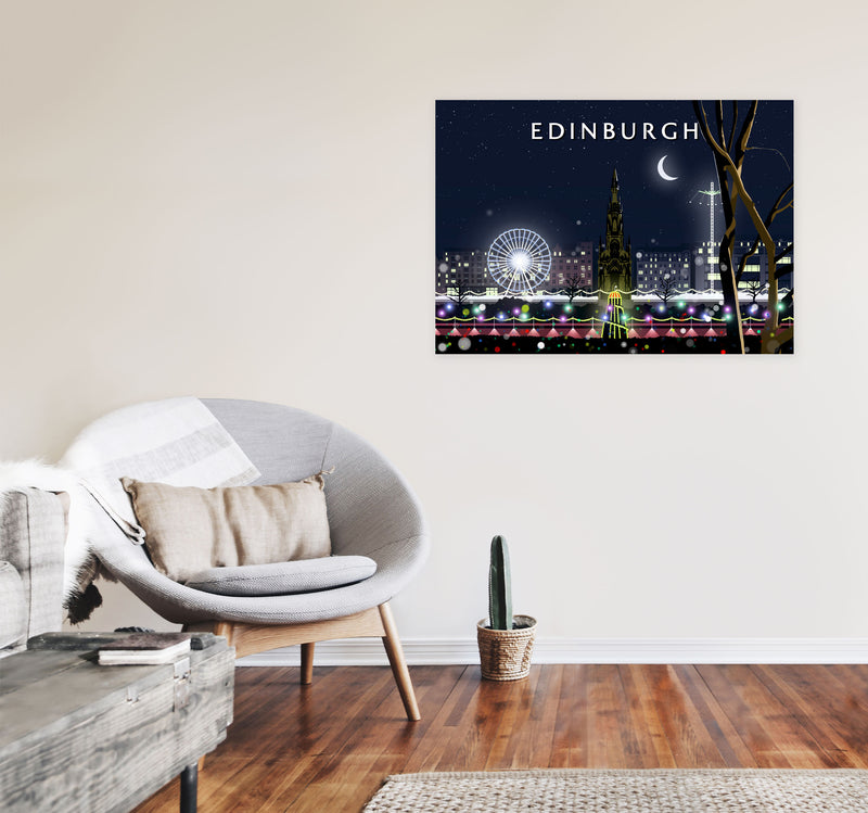 Edinburgh Night by Richard O'Neill A1 Black Frame