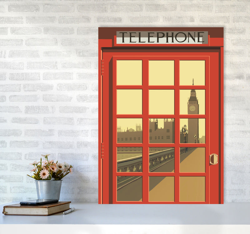 London Telephone Box 5 by Richard O'Neill A1 Black Frame