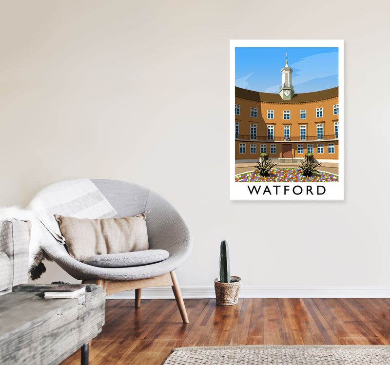 Watford portrait by Richard O'Neill A1 Black Frame