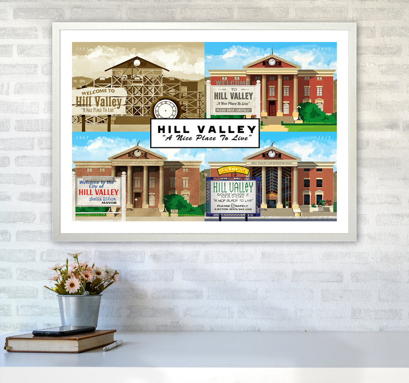 Hill Valley - A Nice Place To Live Art Print by Richard O'Neill A1 Oak Frame