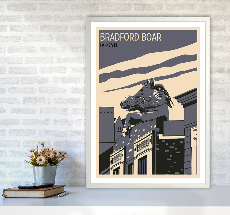 Bradford Boar Art Print by Richard O'Neill A1 Oak Frame