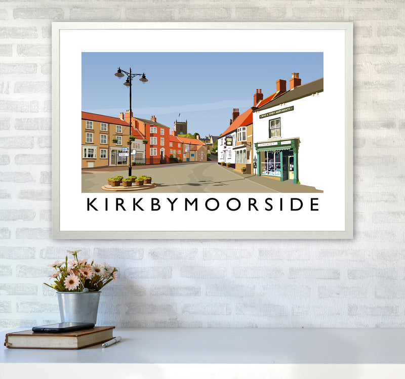 Kirkbymoorside Art Print by Richard O'Neill A1 Oak Frame