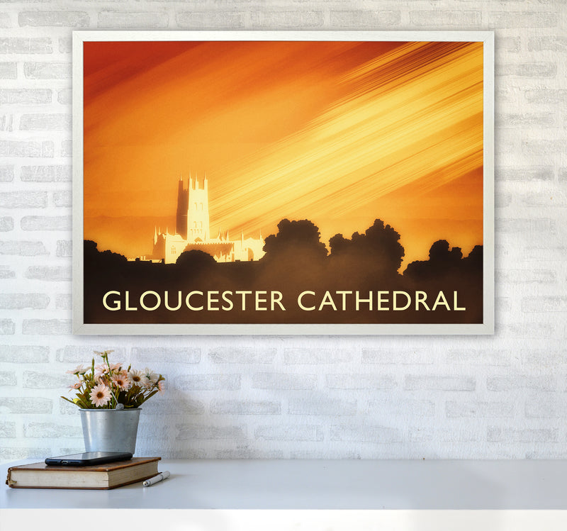 Gloucester Cathedral Travel Art Print by Richard O'Neill A1 Oak Frame
