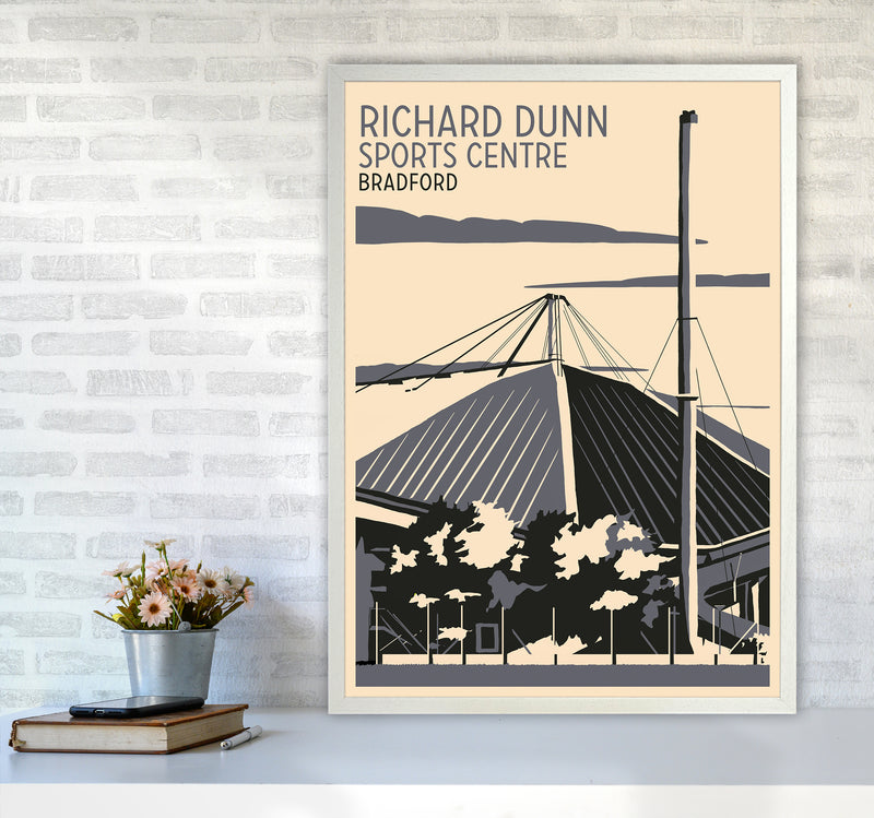 Richard Dunn Sports Centre, Bradford Travel Art Print by Richard O'Neill A1 Oak Frame