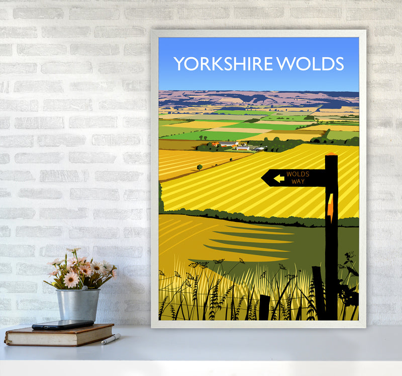 Yorkshire Wolds portrait Travel Art Print by Richard O'Neill A1 Oak Frame