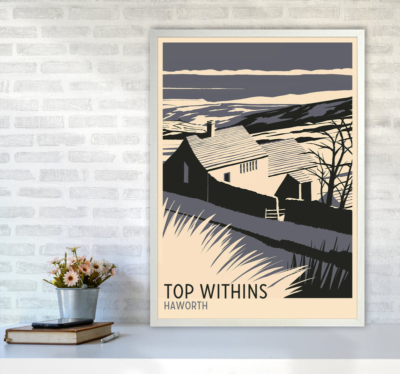 Top Withins portrait Travel Art Print by Richard O'Neill A1 Oak Frame