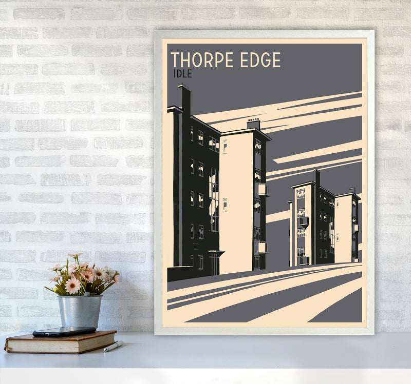 Thorpe Edge, Idle portrait Travel Art Print by Richard O'Neill A1 Oak Frame