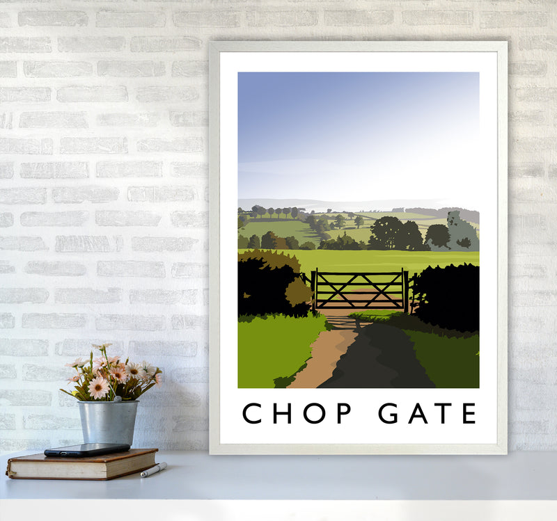 Chop Gate portrait Travel Art Print by Richard O'Neill A1 Oak Frame