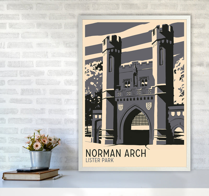 Norman Arch, Lister Park Travel Art Print by Richard O'Neill A1 Oak Frame