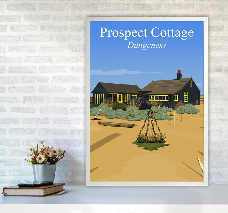 Prospect Cottage portrait Travel Art Print by Richard O'Neill A1 Oak Frame